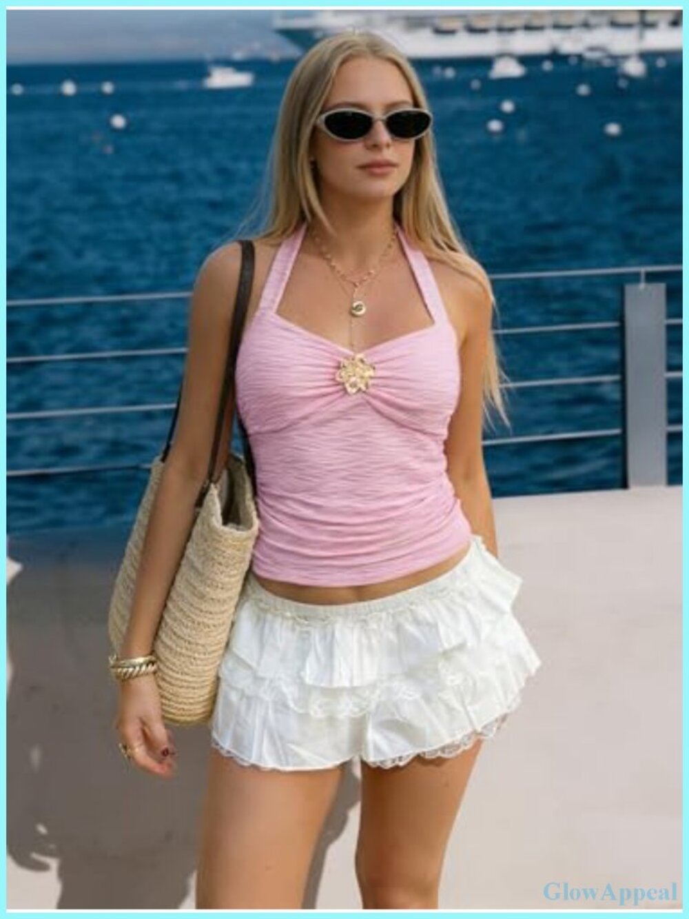 Women's Halter Cami Top Open Back Y2K Going Out Top - Picture 2 of 6